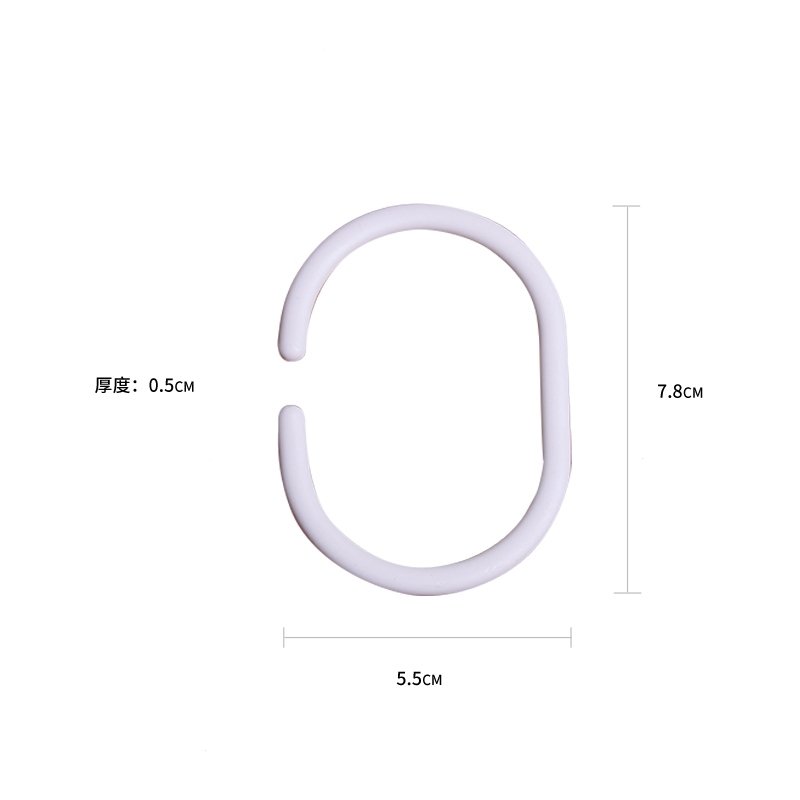 浴帘环大号加大特大挂环窗帘环活扣卫生间C型挂钩阿斯卡利门帘环树脂圆环lll(ef1)