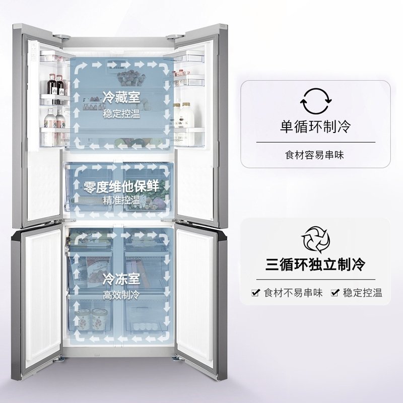 Bosch/博世 混冷零度维他无霜十字门 大容量家用冰箱 KFT78A271C