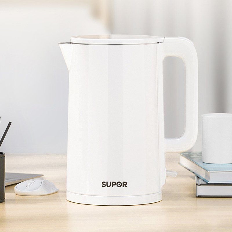 新品苏泊尔（SUPOR）电水壶SW-15T715白色1.5L烧水壶家用304不锈钢自动断电双层防烫STRIX_SK7