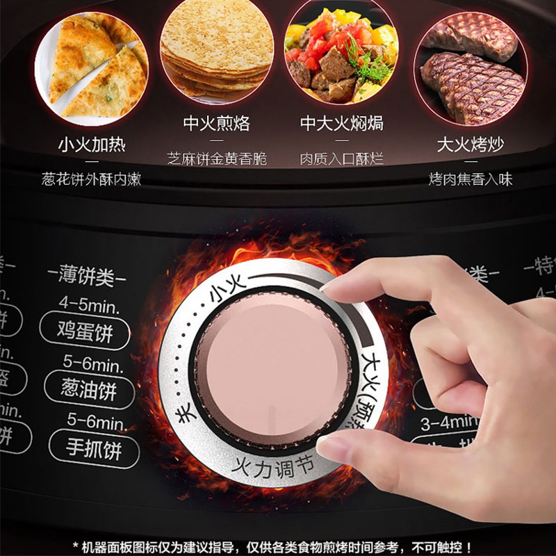 美的（Midea）电饼铛WJH3002 家用双面加热电饼档可做三明治 旋控式加深加大烤盘 早餐机煎烤机烙饼锅火力可调