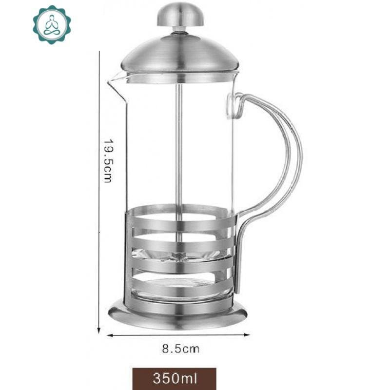 法压壶手冲套装家用煮咖啡过滤杯冲泡器具摩卡咖啡壶耐热玻璃茶壶 封后 350ml不锈钢手柄【随机花纹】_6