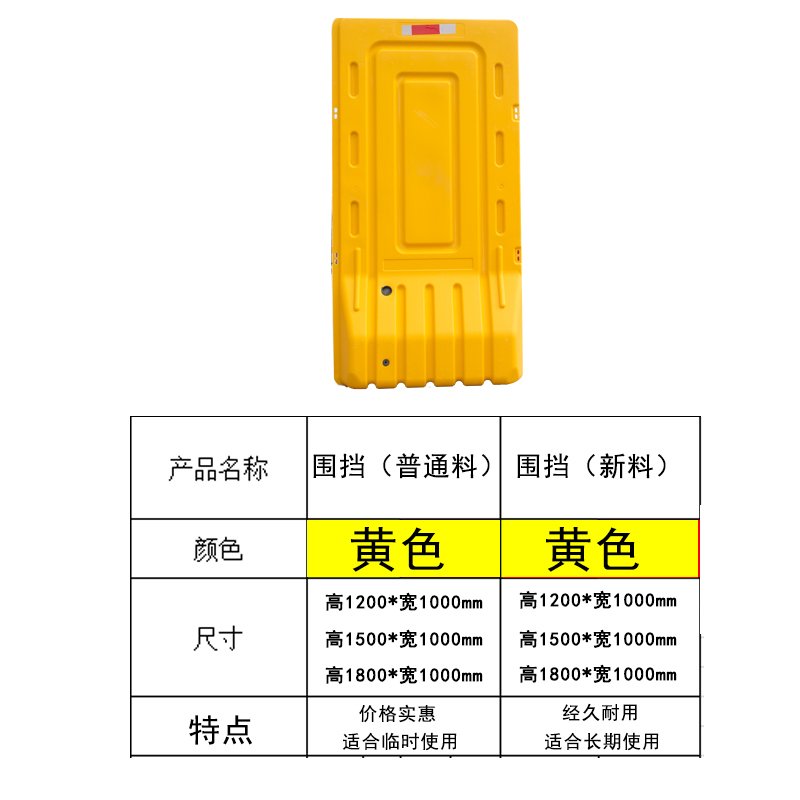 闪电客滚塑三孔水马围栏隔离墩市政围挡注水防撞桶塑料移动道路施工护栏 吹塑防撞桶600*800