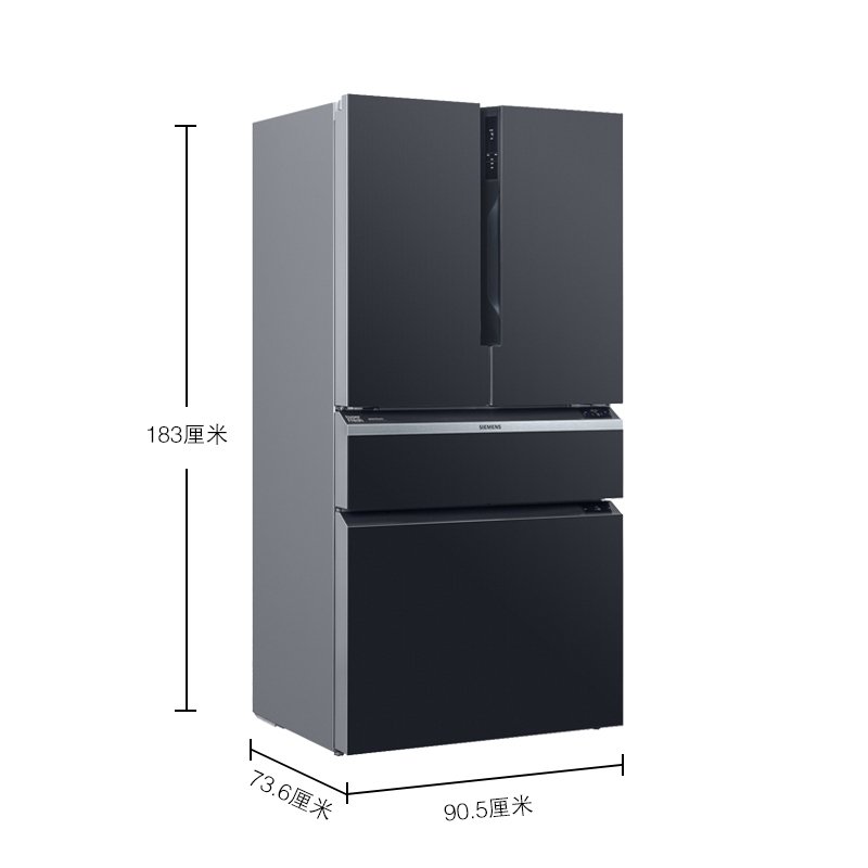 SIEMENS/西门子 KF96NPX50C 568升 中字多门冰箱 智感零度 陶瓷面板 分区独控面板 (滴釉黑)