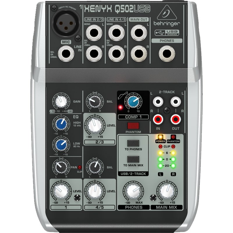 BEHRINGER/百灵达 Q502USB 5路调音台声卡迷你录音电脑手机直播