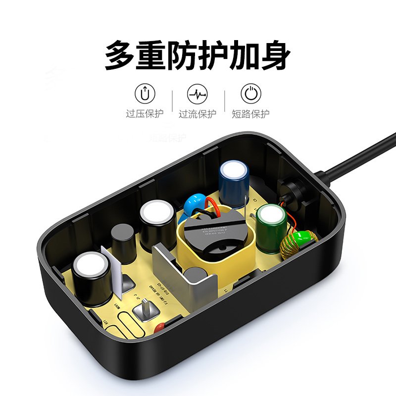 绿联12V2A电源适配器监控路由器电子琴LED灯通用电源线5.5*2.1mmSATA转换器电源