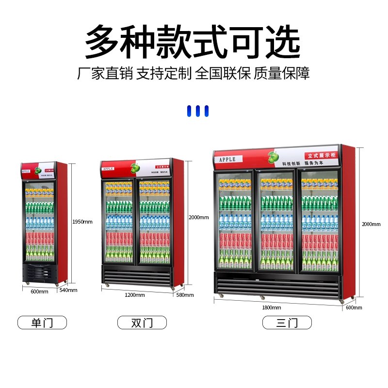 冷藏展示柜单门饮料柜商用双开门保鲜柜立式三门啤酒冰柜冰箱超市(dBh)_10