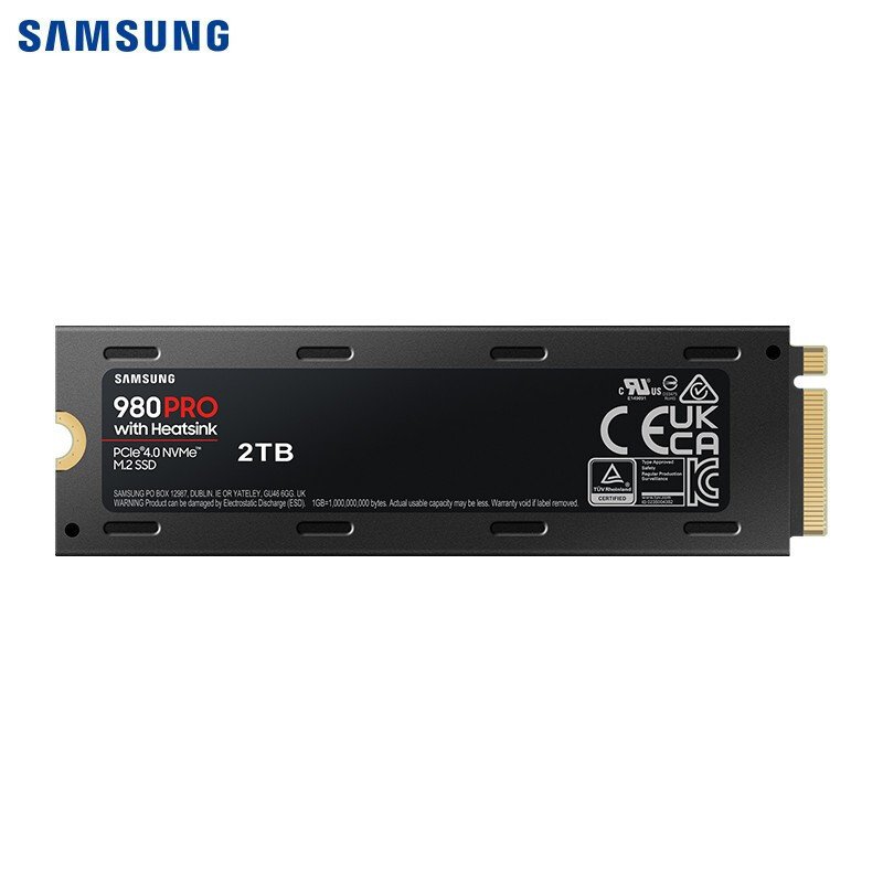 三星（SAMSUNG) 2TB SSD固态硬盘 M.2接口(NVMe协议PCIe 4.0 x4) 980 PRO 散热片