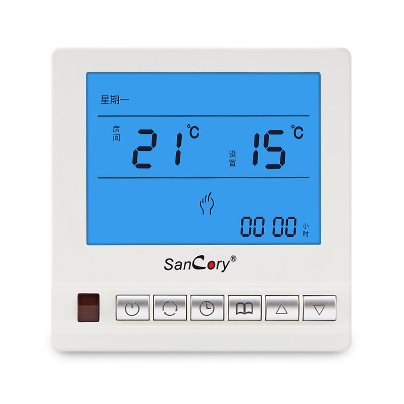 水地暖温控器智能温控开关控制面板分集水器闪电客智能控温液晶 8806H（时段设置）