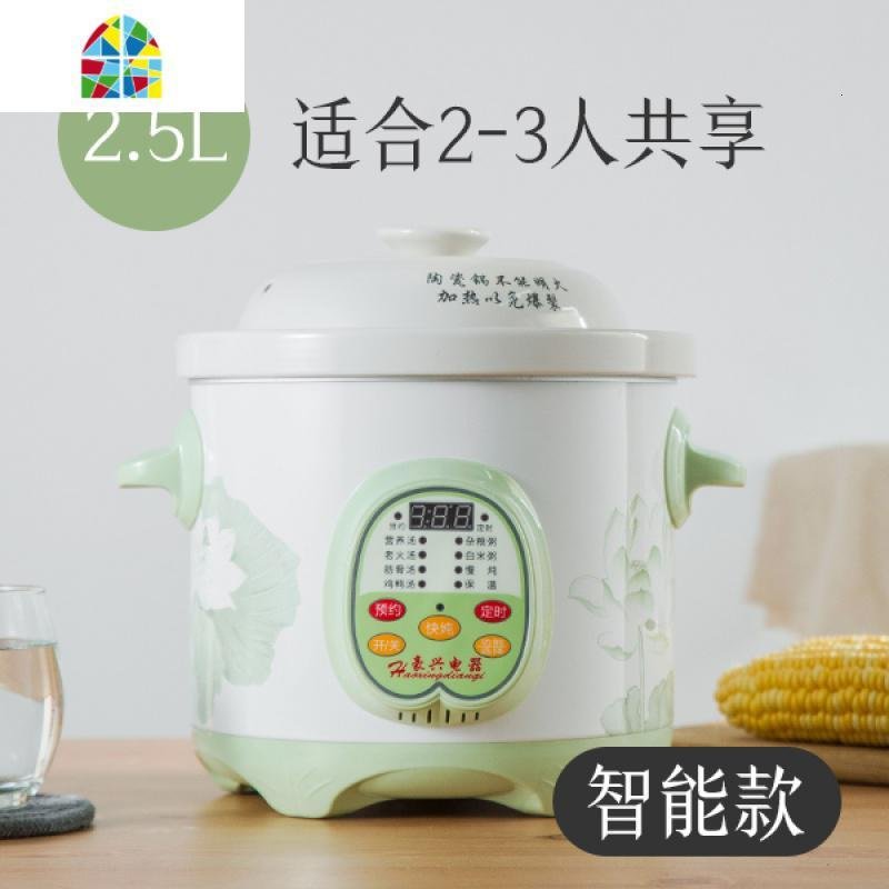 电炖锅陶瓷全自动煲汤砂锅多功能智能预约养生熬煮粥锅神器4L家用 FENGHOU 电脑智能2.5L(适合2-3人)_183