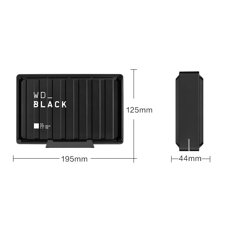 西部数据（WD）8TB USB3.2移动硬盘 BLACK D10游戏硬盘Xbox/PS4 WDBA3P0080HBK