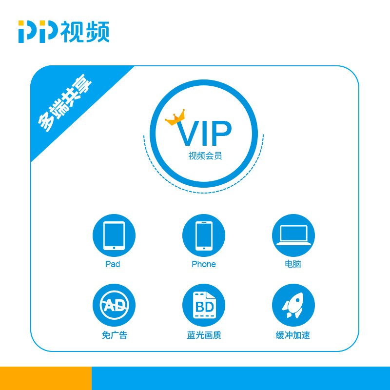 PP视频VIP3天会员卡 不支持TV端