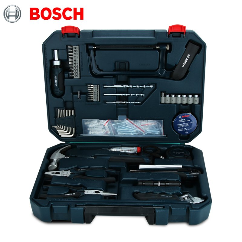 博世(BOSCH)五金工具箱套装家用手动多功能12/66/108件套内六角螺丝刀钳子 12件套