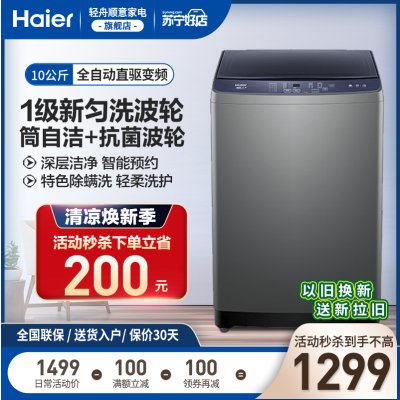 Haier/海尔 B Z 206全自动 洗脱一体 波轮洗衣机10kg直驱变频洗衣机家用大容量智能自编程洗衣机