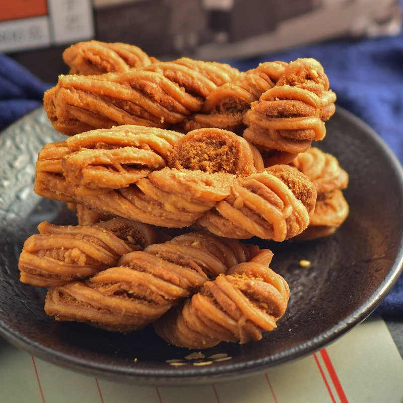 集香草天津风味麻花500g 大散装零食小吃 天津特产手工酥脆袋装小麻花,零食糕点