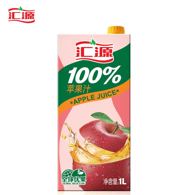 汇源 100%苹果果汁1L*6盒 便携装果汁饮料