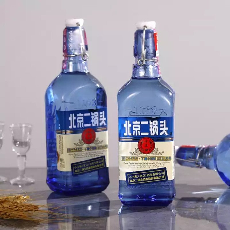 永丰牌北京二锅头(出口型小方瓶)蓝瓶42度清香型500ml*12瓶整箱装