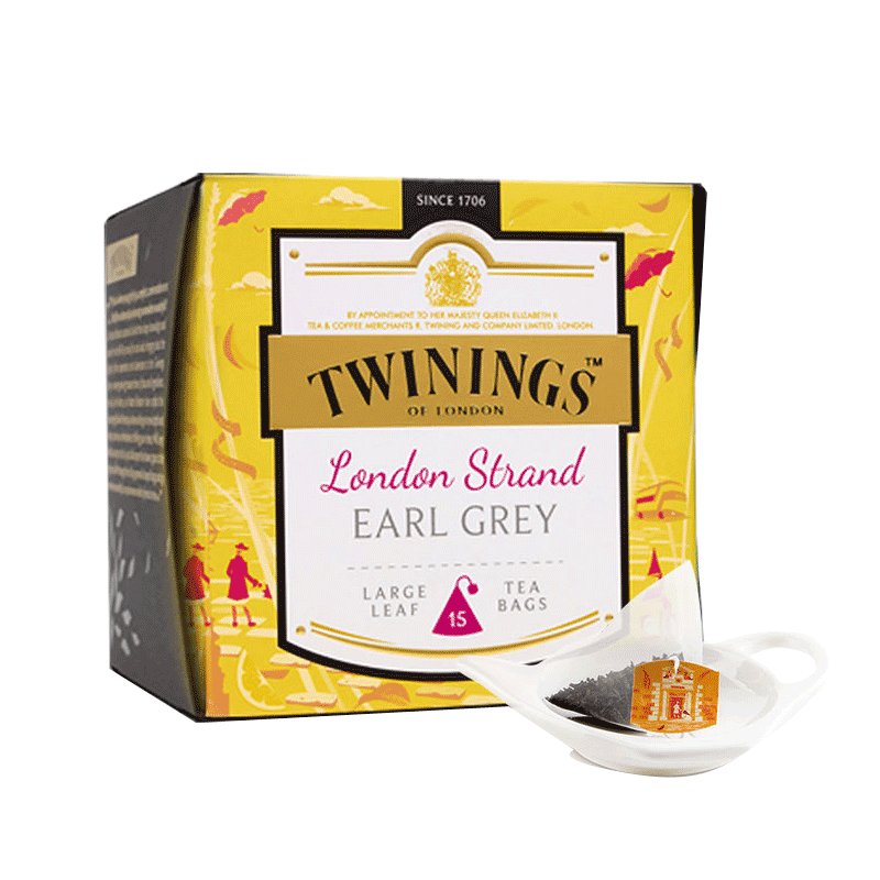 Twinings川宁红茶 大叶白金英伦茗香伯爵37.5g 15袋三角包袋泡茶