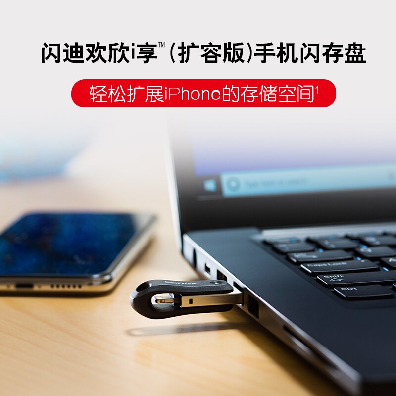 闪迪(SanDisk) 苹果U盘128G 欢欣i享 iPhone 内存扩容手机电脑两用 USB3.0 读速90MB/s