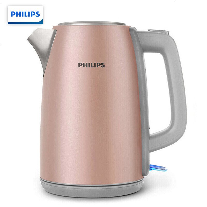 飞利浦（Philips） 电水壶 HD9352/90 家用食品级不锈钢 1.7L大容量烧水壶防干烧热水壶金属色