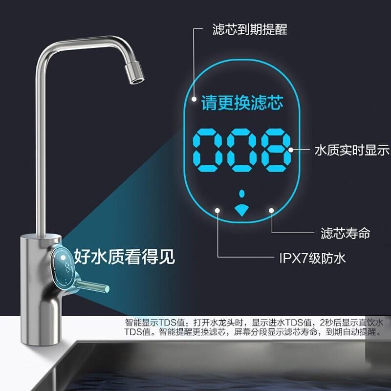 美的（Midea）阿尔法净水器家用厨房直饮自来水过滤器智能家电水龙头RO反渗透净水机MR_493