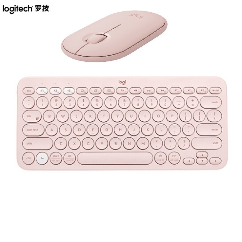 【Pebble键鼠套装】罗技（Logitech）Pebble 茱萸粉 K380蓝牙键盘茱萸粉 送礼物可爱颜值时尚