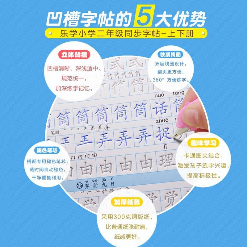 六品堂一二三年级儿童凹练字帖练字板描红本魔法7-10岁小学生初学全套小学人教版生字笔画偏旁笔顺分解反复使用 一年_789