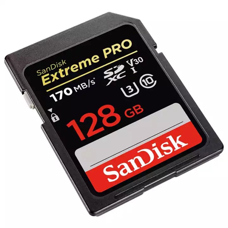 闪迪(SANDISK)SD卡128G 4K高清U3 V30 尼康索尼佳能单反相机存储卡170M/S