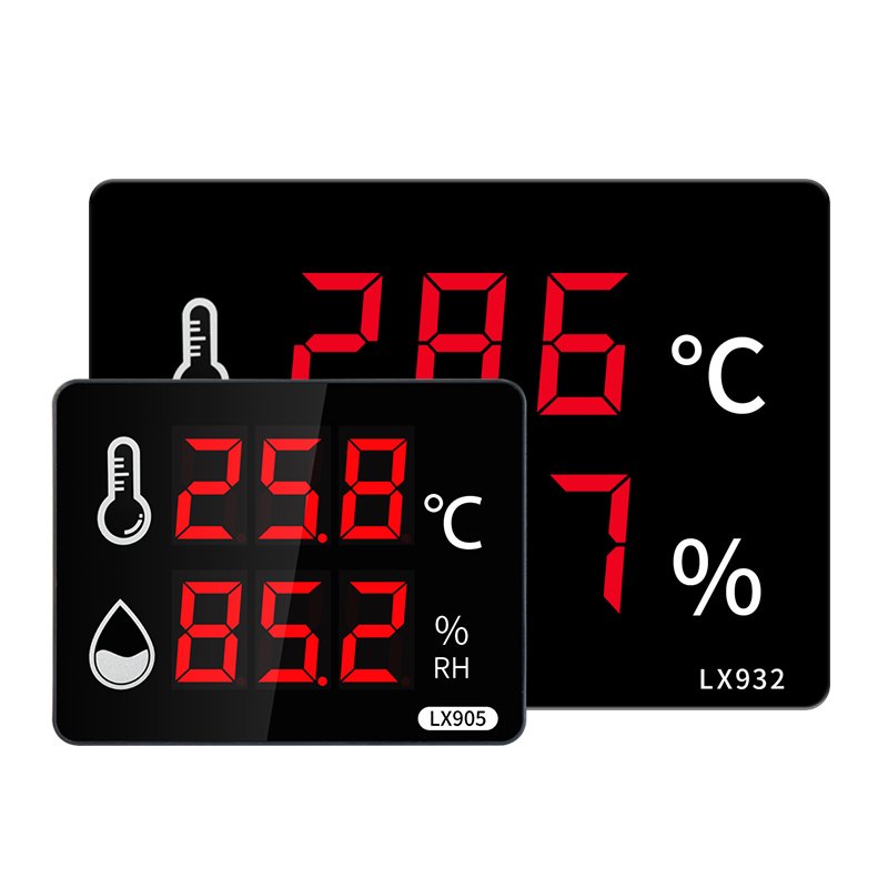 电子温湿度计表工业家用壁挂式大棚室内高精度大屏显示仪器905 三维工匠 LX905+标准探头3m线-40~80℃