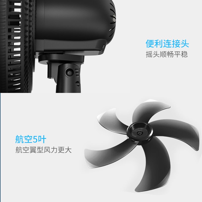 先锋风扇家用5叶大风力卧室客厅宿舍省电摇头台式落地电风扇 色遥控DLD-D15