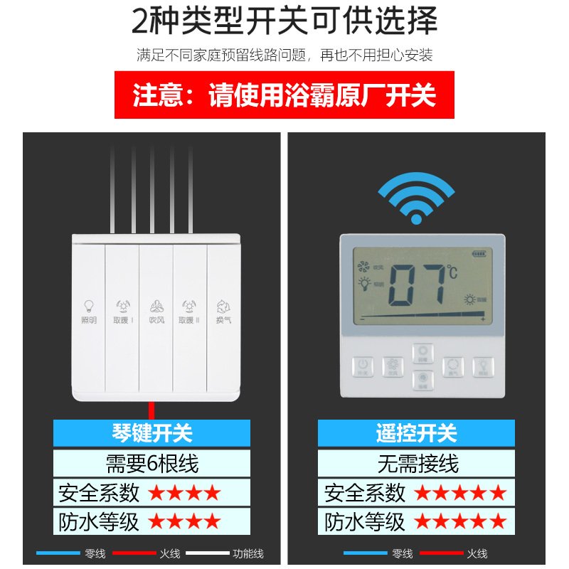 凡尔缔 智能电器 浴霸（典雅8号）吊顶式风暖卫生间家用取暖五合一嵌入式浴室暖风机