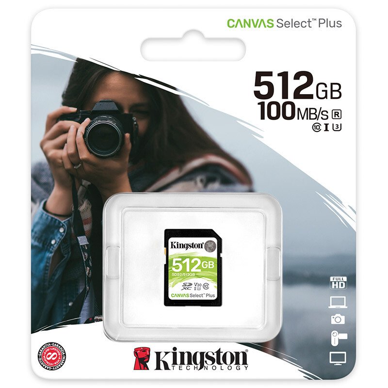 金士顿(Kingston)512GB 读速100MB/s U3 V30 支持4K SD存储卡高速升级版 写速85MB/s