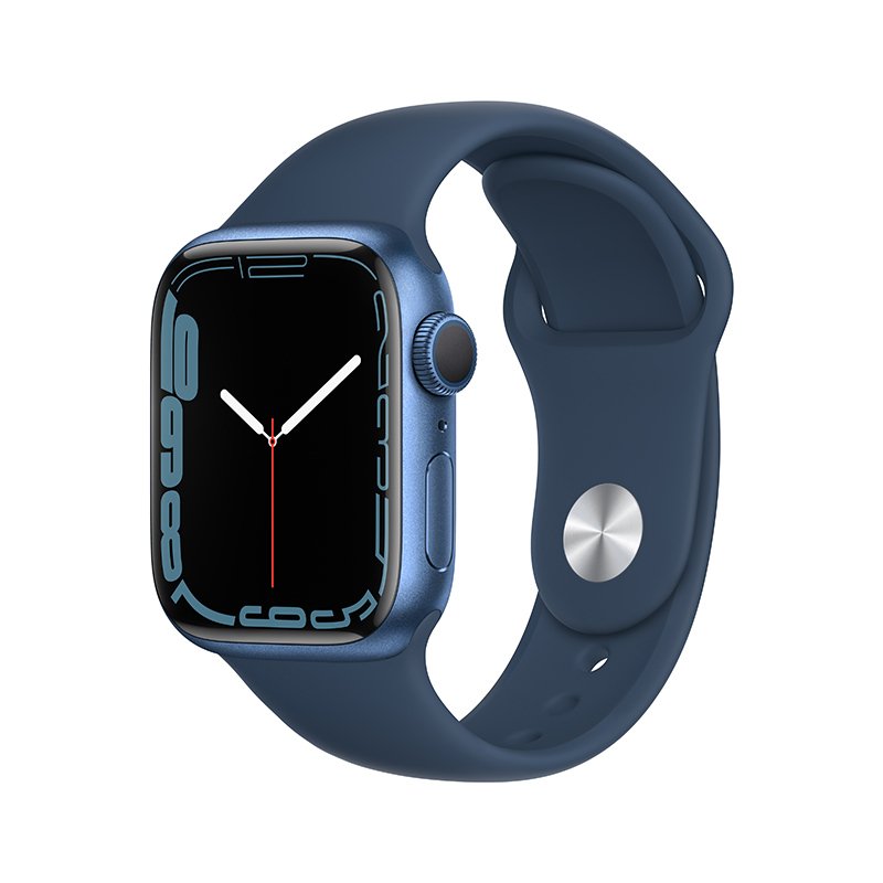 2021年新款 苹果 Apple Watch Series 7 GPS+ 蜂窝网络版 45mm 蓝色铝金属表壳 深邃蓝