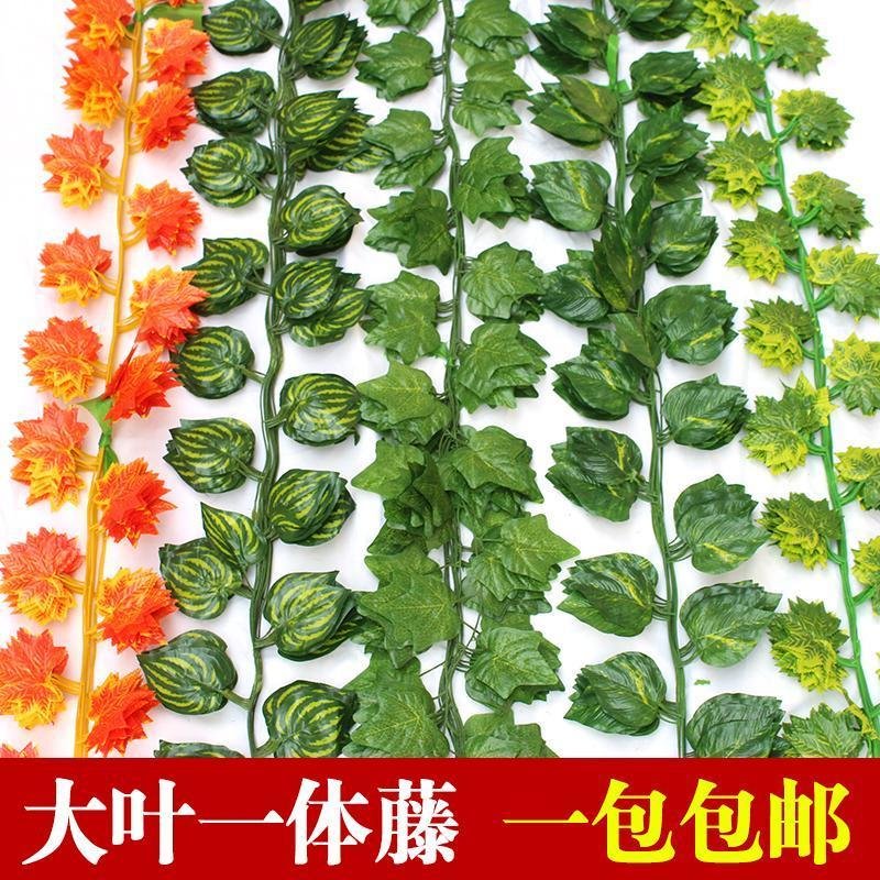 仿真植物藤条爬山虎葡萄叶绿树叶塑料假花水管道缠绕藤蔓吊顶装饰 12米特密立体爬山虎缠绕推荐）7I9RO9