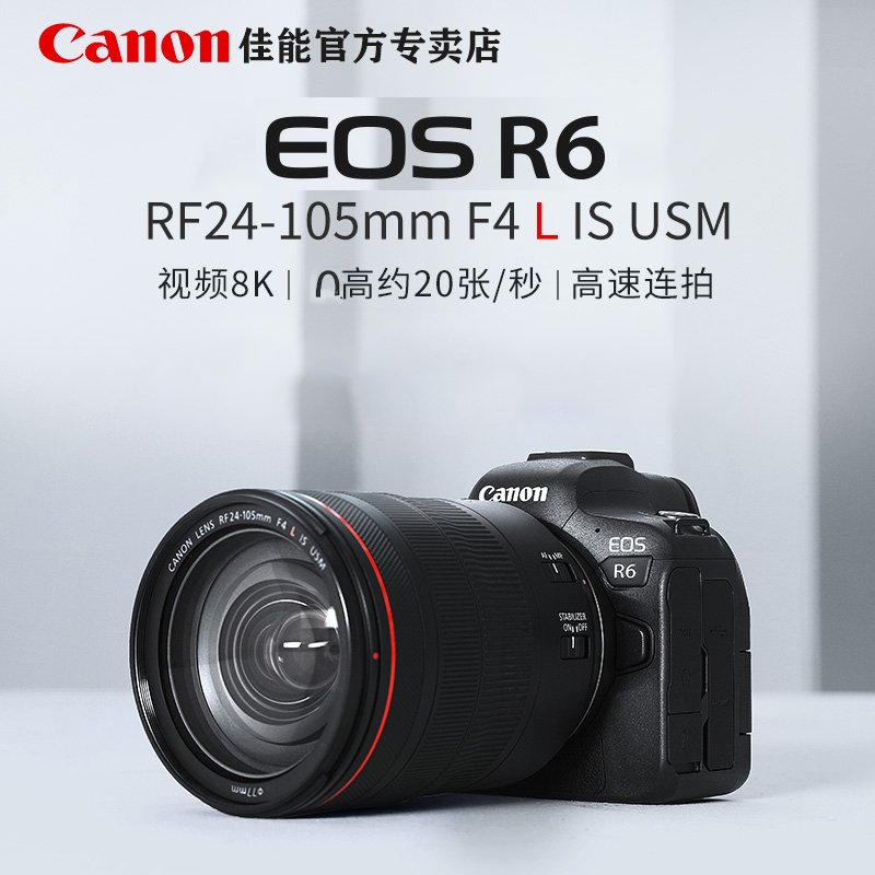 佳能（Canon）EOS R6 全画幅专业微单数码相机 RF 24-105mm F4 IS USM镜头套装 2010万像