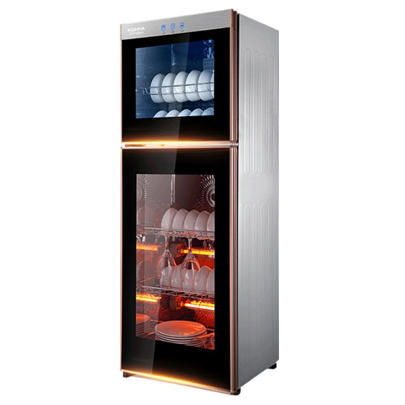 康佳碗筷餐具消毒柜家用立式消毒碗柜厨房台面小型高温双门不锈钢p9