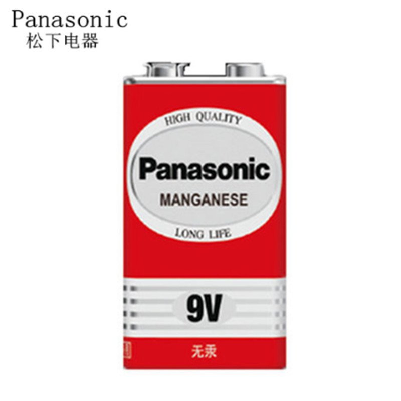 松下（Panasonic）6F22ND/1S 9V碳性电池 遥控玩具/烟雾报警器/无线麦克风 1节装