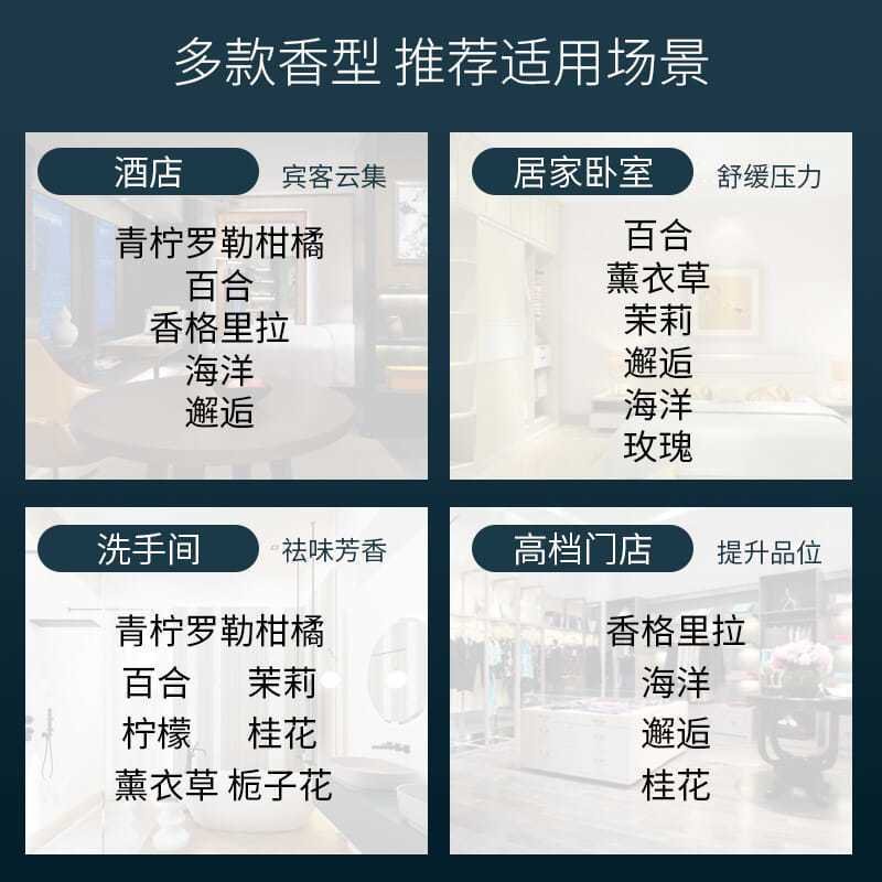 4瓶空气清新剂卧室内房间厕所除臭持久家用熏香精油无火香薰香水 香格里拉-法国香料【四瓶装】