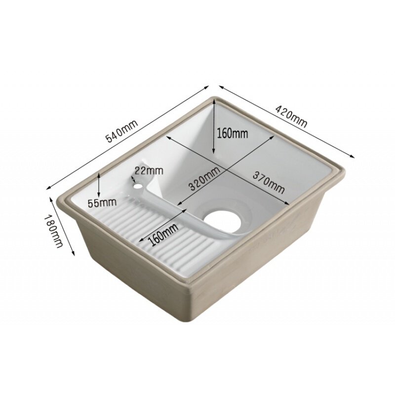 陶瓷洗衣盆洗菜盆陶瓷水 台下嵌入式安装加深长方形53*42cm