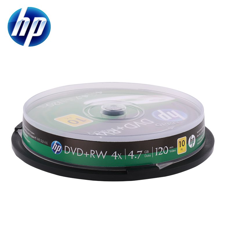 惠普（HP） DVD+RW可擦写 反复使用 光盘/刻录盘 空白光盘 4速4.7GB 可重写光盘 桶装10片