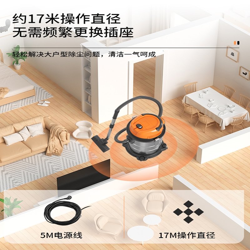 荣事达(Royalstar)吸尘器家用大吸力小型手持大功率车用干湿三用装修工业美缝(hbx)_0