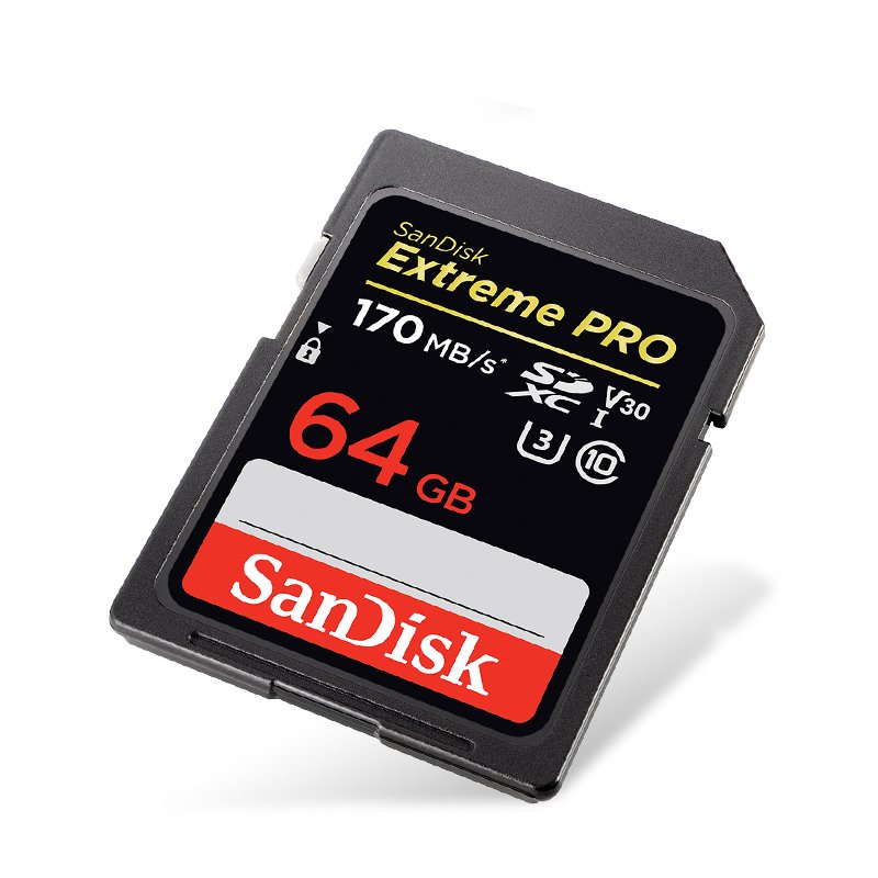 闪迪(SANDISK)SD卡64G 4K高清U3 V30 尼康索尼佳能单反相机存储卡170M/S