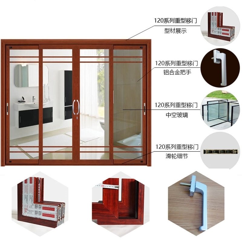 定制_定制推拉门铝合金钢化玻璃隔音室内厨房阳台客厅上海重型隔断移门(a08)_1