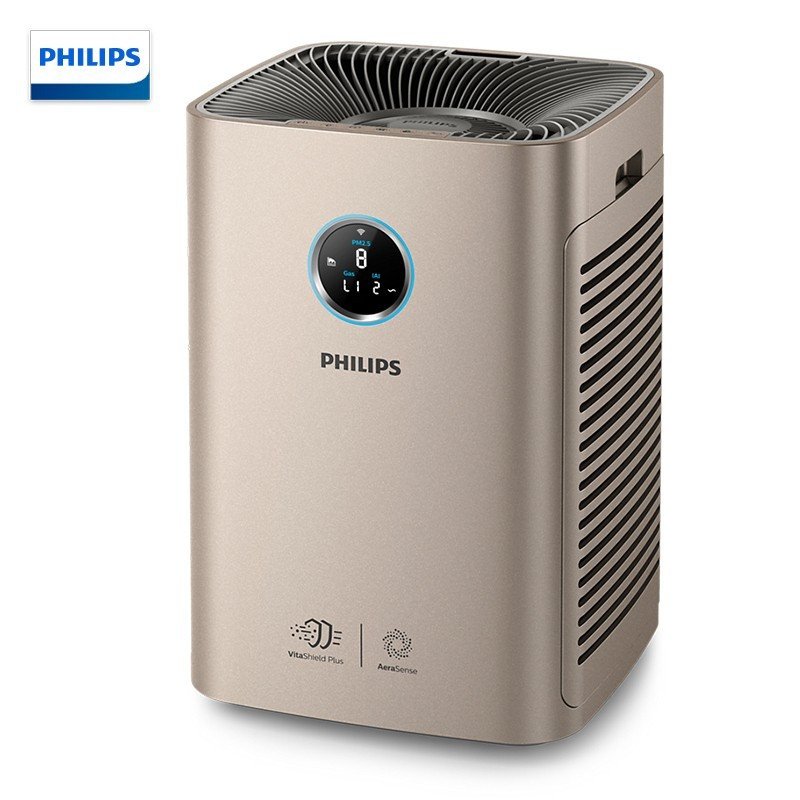 飞利浦（PHILIPS）空气净化器 净化细菌 除雾霾 除甲醛 颗粒物 PM2.5过敏源 同屏数显 金5H79ST