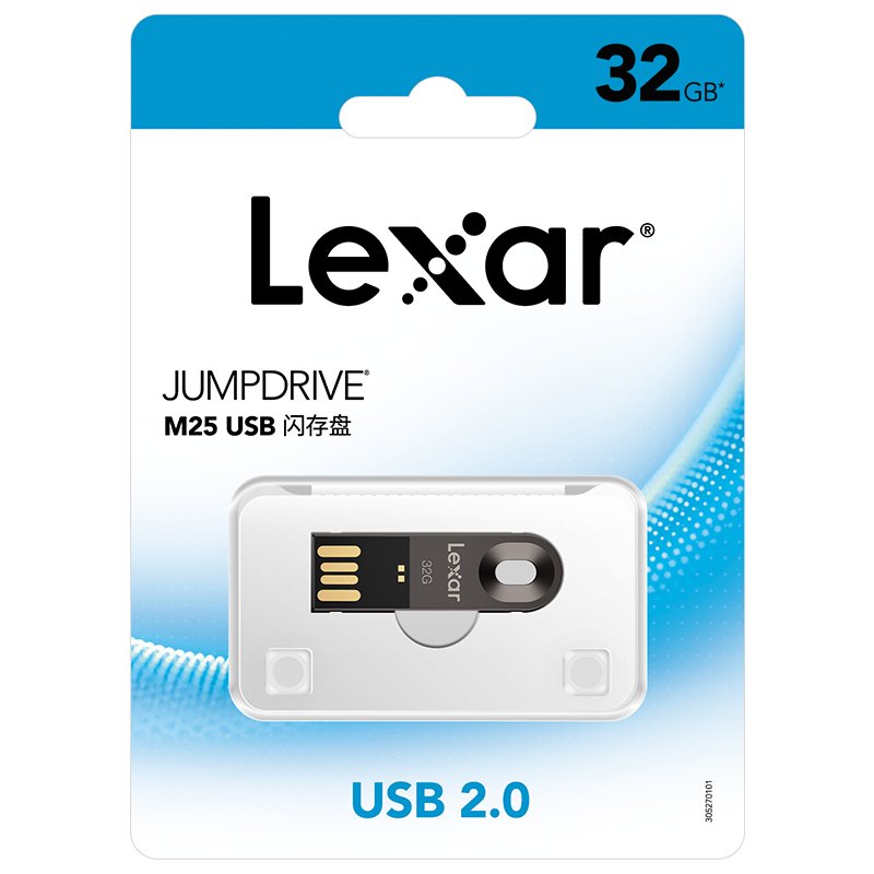 雷克沙(Lexar)U盘32G M25 学生商务车载音乐优盘32G 钥匙圈设计 企业礼品定制