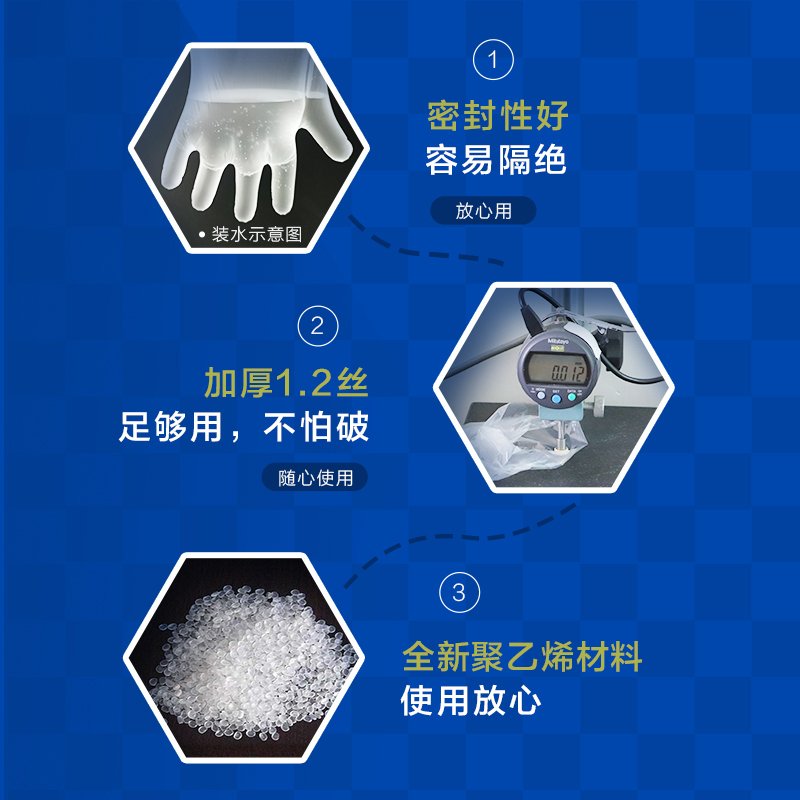 e洁一次性手套透明食品级pe原料厨房外出隔离保护手套