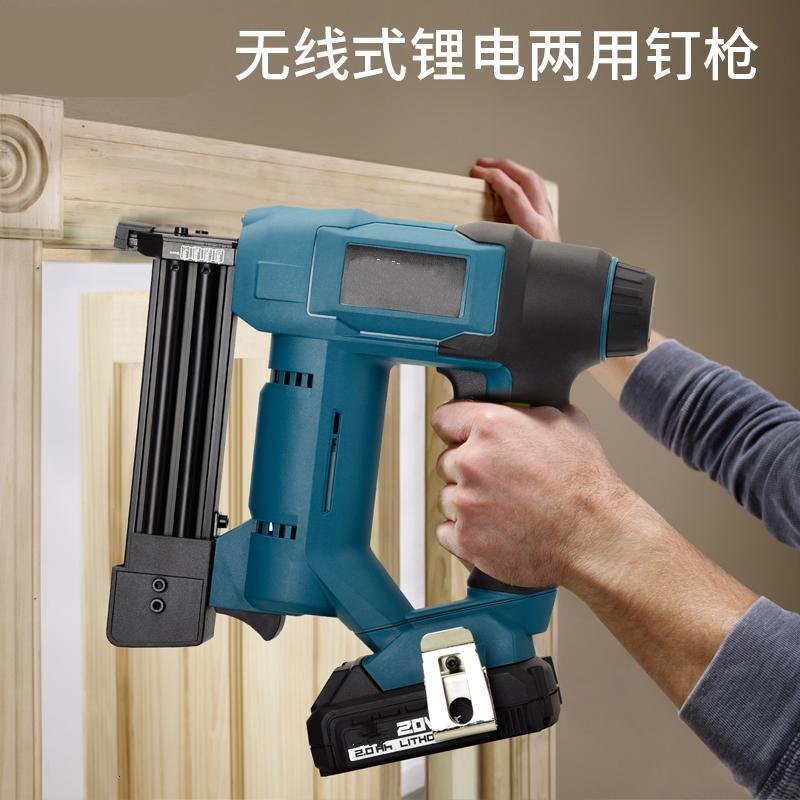 充电式电动钉两用木工 锂电f30直打钉码钉抢无线射钉器 锂电两用钉枪套餐二（2个电池包）_106