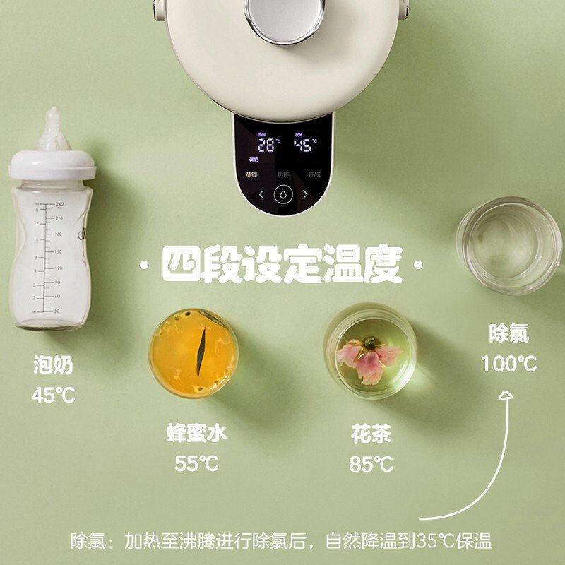 美的(Midea)恒温电热水瓶家用4档温度记忆烧水壶保温一体智能自动玻璃开水壶养生壶 SP20X2-102A