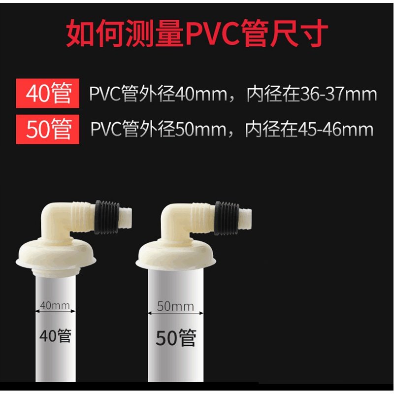 50洗衣机多功能排水接头纳丽雅下水管接口三通口地漏厨卫下水道防臭防虫 90度弯头接头+防臭芯