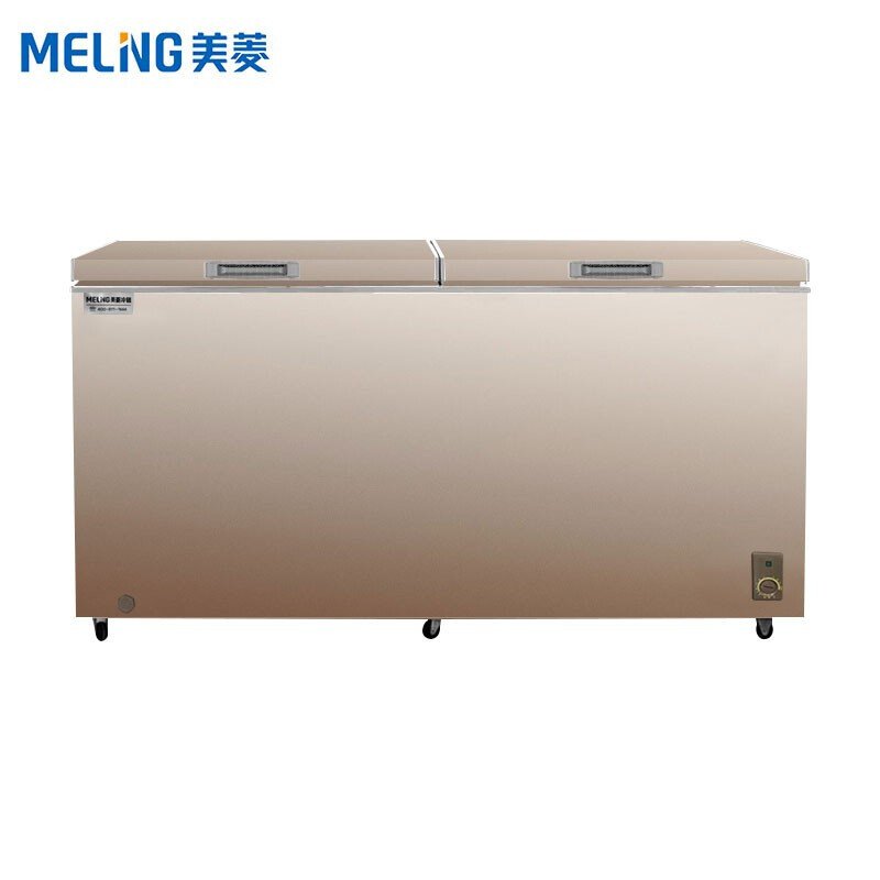 MELING/美菱 738升卧式冷柜全冷冻大容量电脑控温顶开门冰柜商用冷藏冷冻厨房保鲜柜商用BC/BD-738DTE金色