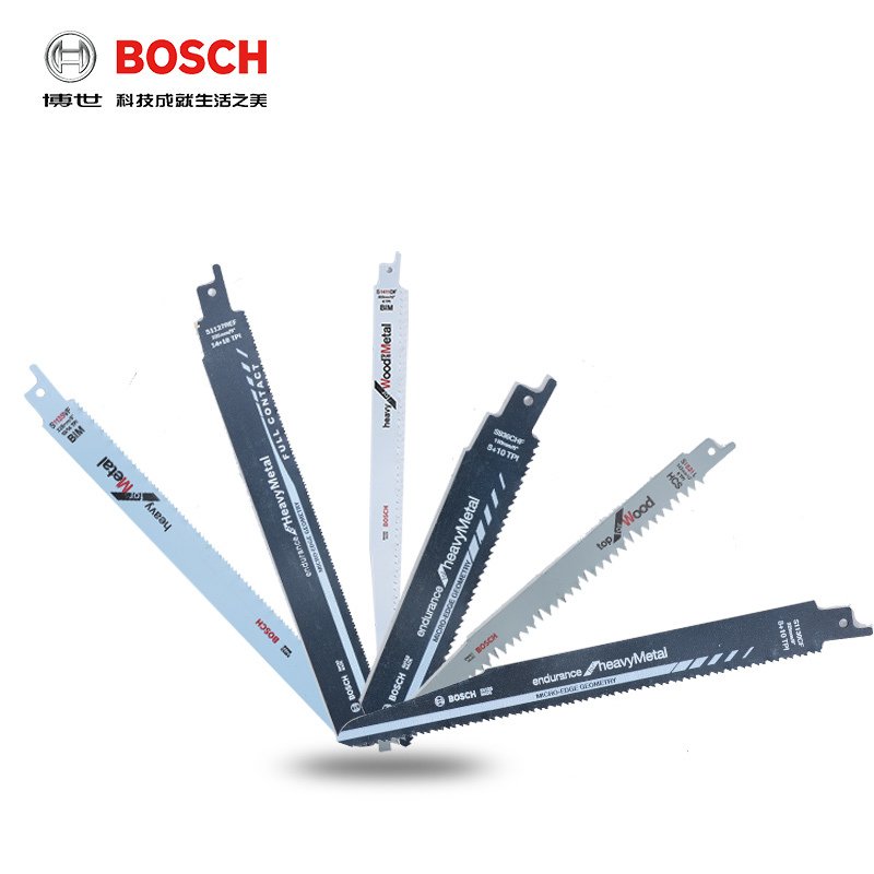 博世（BOSCH）瑞士进口马刀锯条木工锯条金属切割塑料专业细齿往复锯条博士 S1122BF加长快速金属长度225